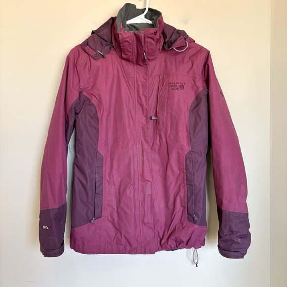 Mountain Hardwear Womans Dry Q Elite Jacket Coat Medium‎ Pink Waterproof CC - Picture 1 of 9